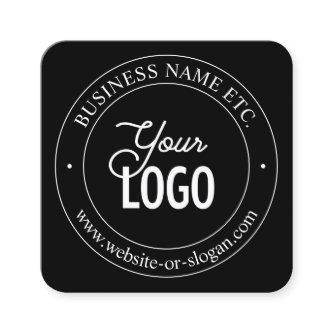 Easy Logo Replacement & Customizable Text | Black Square