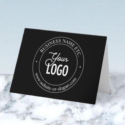 Easy Logo Replacement & Customizable Text | Black Thank You Card