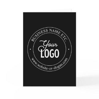Easy Logo Replacement & Customizable Text | Black Thank You Card