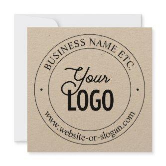 Easy Logo Replacement & Customizable Text | Kraft Note Card