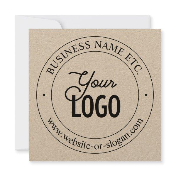 Easy Logo Replacement & Customizable Text | Kraft Note Card