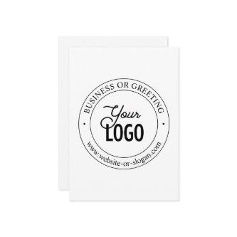 Easy Logo Replacement & Customizable Text | White Note Card