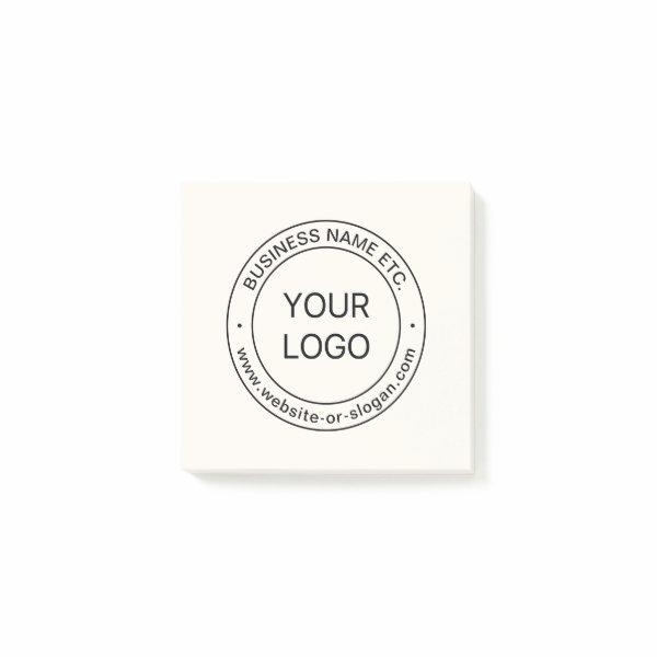 Easy Logo Replacement & Editable Text | Off White Post-it Notes