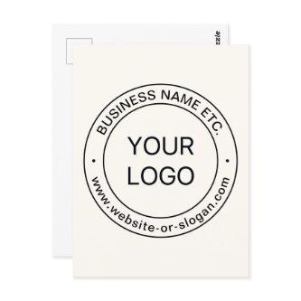 Easy Logo Replacement & Editable Text | Off White Postcard