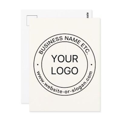 Easy Logo Replacement & Editable Text | Off White Postcard