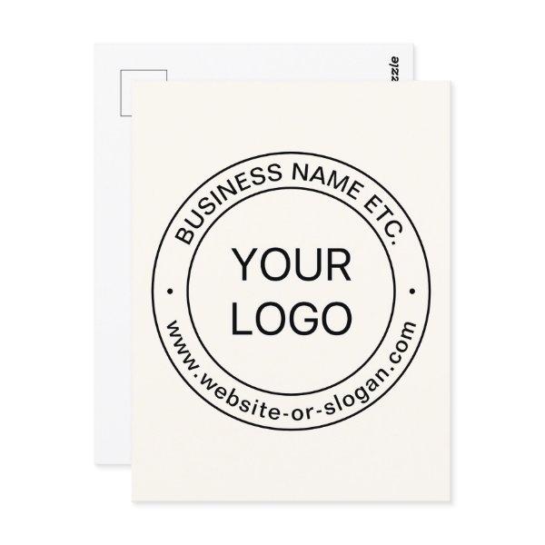 Easy Logo Replacement & Editable Text | Off White Postcard