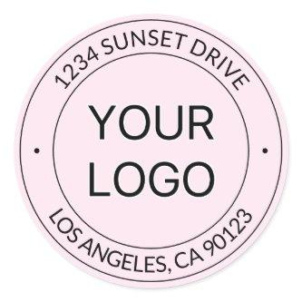 Easy Logo Replacement & Editable Text Pink Ombre Classic Round Sticker