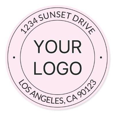 Easy Logo Replacement & Editable Text Pink Ombre Classic Round Sticker