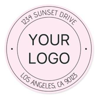 Easy Logo Replacement & Editable Text Pink Ombre Classic Round Sticker