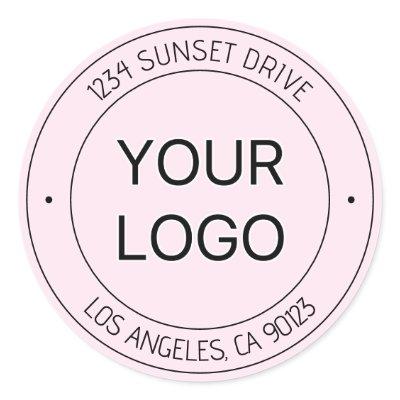 Easy Logo Replacement & Editable Text Pink Ombre Classic Round Sticker