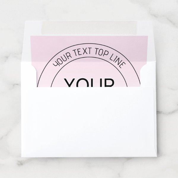 Easy Logo Replacement & Editable Text Pink Ombre Envelope Liner