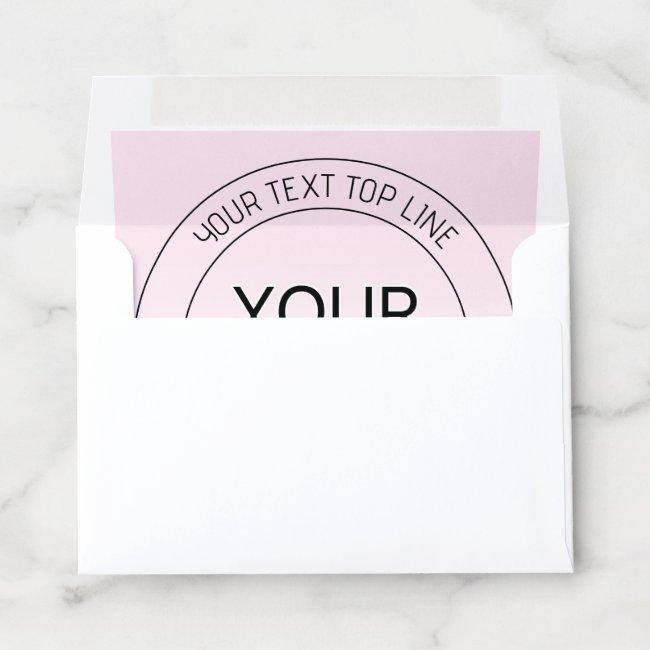 Easy Logo Replacement & Editable Text Pink Ombre Envelope Liner