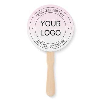 Easy Logo Replacement & Editable Text Pink Ombre Hand Fan