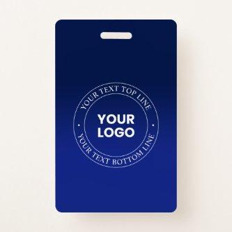 Easy Logo Replacement & Text | Dark Blue Gradient Badge
