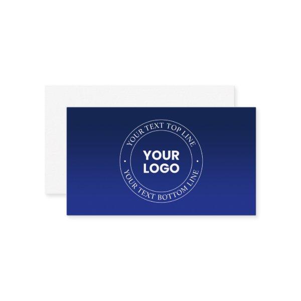 Easy Logo Replacement & Text | Dark Blue Gradient Enclosure Card