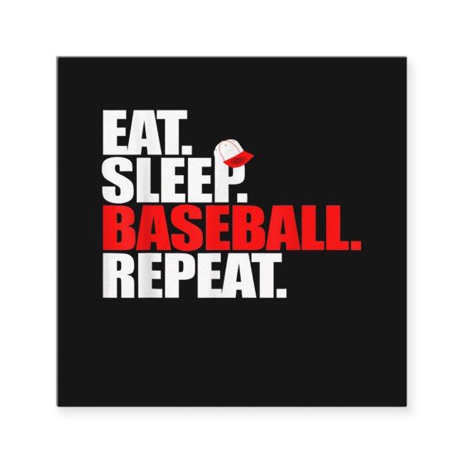 Eat Sleep Baseball Repeat Catcher Pitcher Baseball Square
