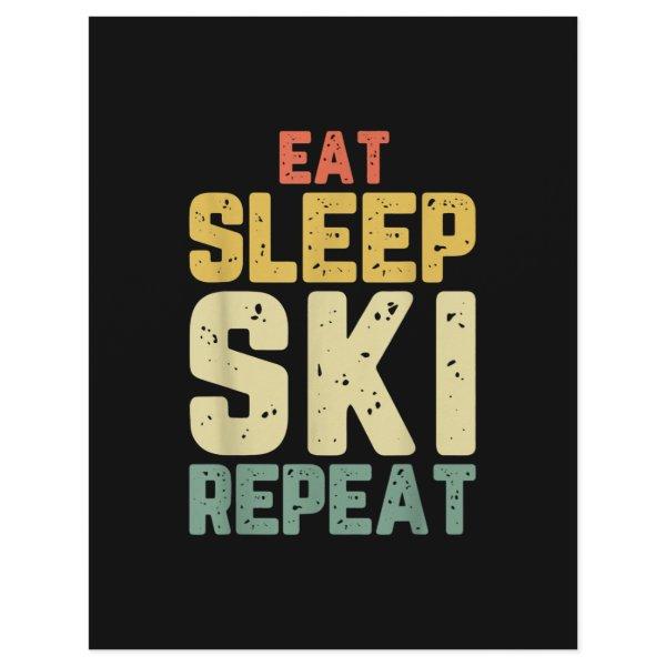 Eat Sleep Ski Repeat Skiing Skier Funny Lover Gift Letterhead