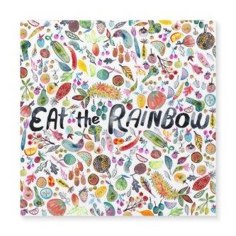 EAT THE RAINBOW colorful fruits veggies watercolor