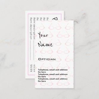 "Echoes" Optician Price Cards