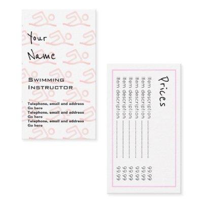 "Echoes" Swimming Instructor Price Cards