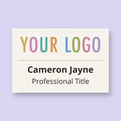 Ecru Name Tag Pin Company Logo  Professional Badge