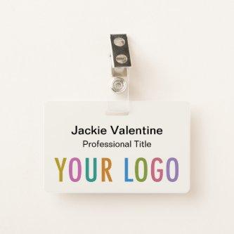 Ecru PVC Name Badge with Reel Clip or Lanyard