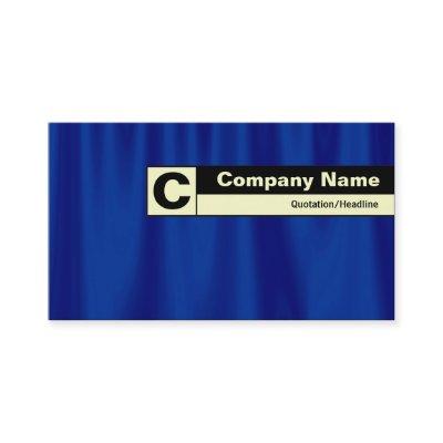 Edge Labeled Monogram - Blue Curtain
