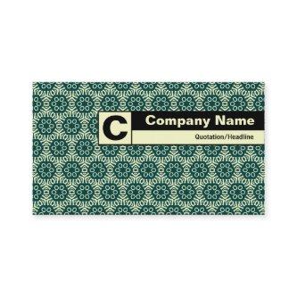 Edge Labeled Monogram - Green Geometric Pattern II