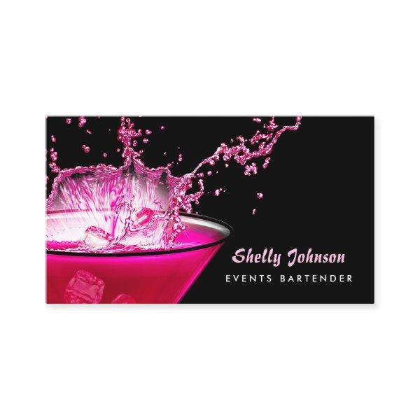 Edgy Black and Pink Splash Events Bartender