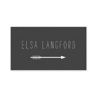 Edgy Bohemian Arrow with Handwritten Text on Black