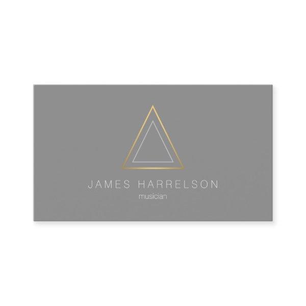 Edgy Faux Gold Triangle Logo on Gray