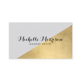 Edgy Geometric Faux Gold Foil and Gray Color Block