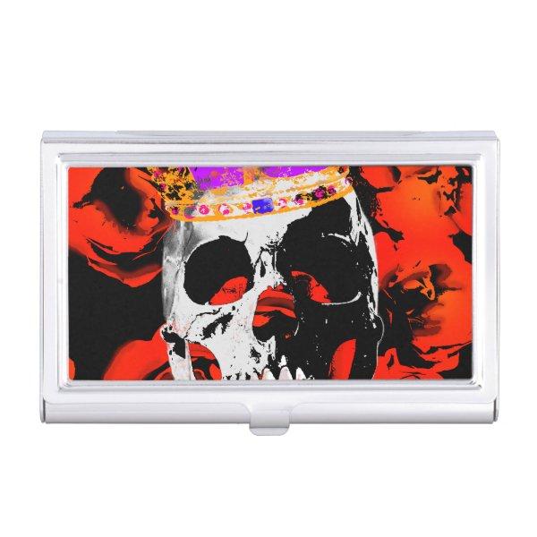 Edgy King Skull Crown n' Roses  Case