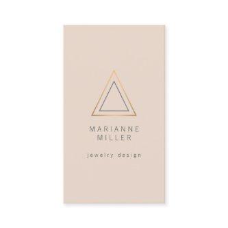 Edgy Rose Gold Triangle Logo on Peach