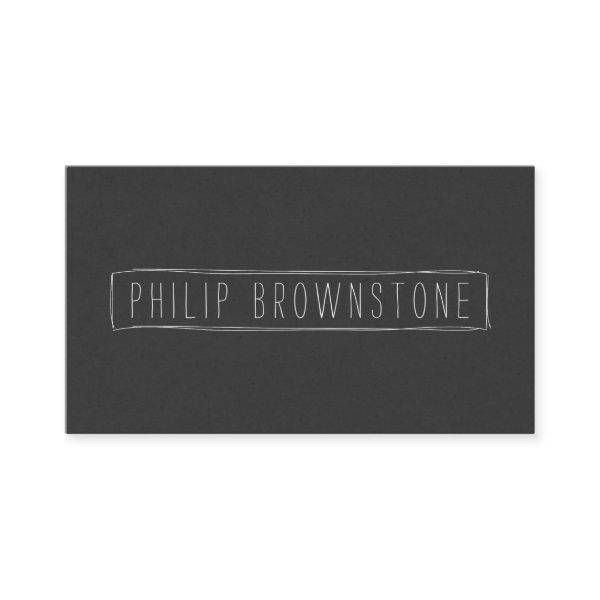 Edgy Sketched Hand-Written Name in Box