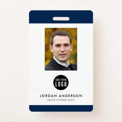 Editable Border Color Add Logo Employee Photo ID Badge