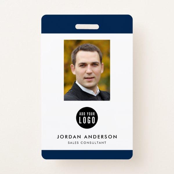 Editable Border Color Add Logo Employee Photo ID Badge