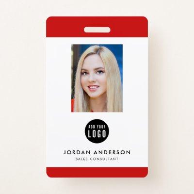 Editable Border Color Add Logo Employee Photo ID Badge