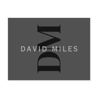 Editable Business Name (or any other text) Gray Postcard