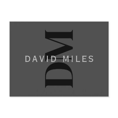 Editable Business Name (or any other text) Gray Postcard