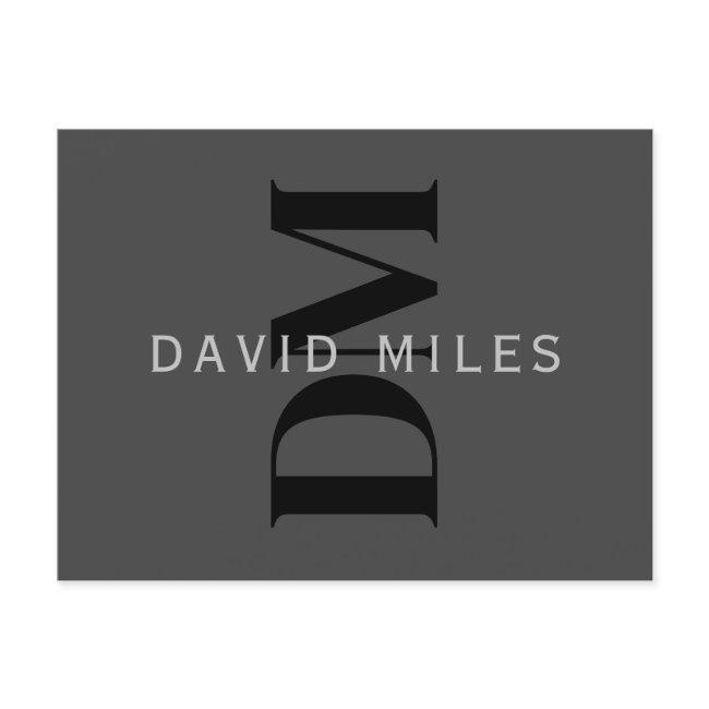 Editable Business Name (or any other text) Gray Postcard