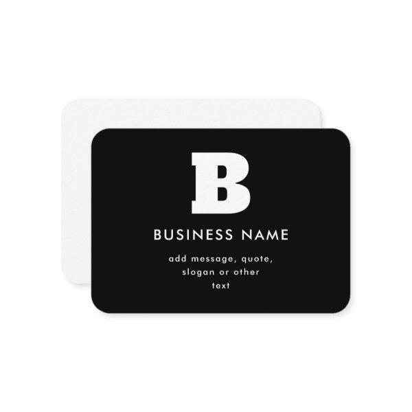 Editable Business Name & Slogan | Black & White Note Card