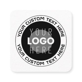 Editable Circular Text & Replaceable Logo | B&W Square