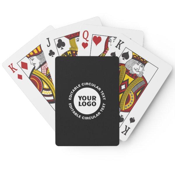 Editable Circular Text Template & Your Logo Poker Cards
