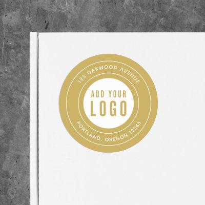 Editable Color Add Your Logo Border Return Address Classic Round Sticker