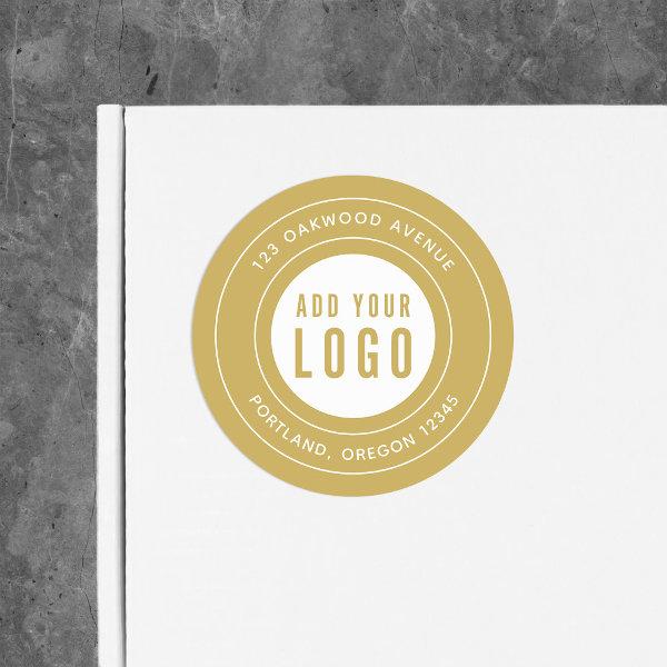 Editable Color Add Your Logo Border Return Address Classic Round Sticker