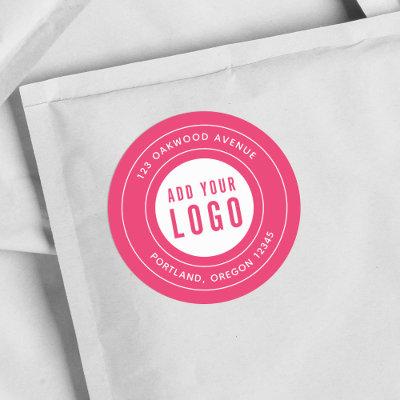 Editable Color Add Your Logo Border Return Address Classic Round Sticker