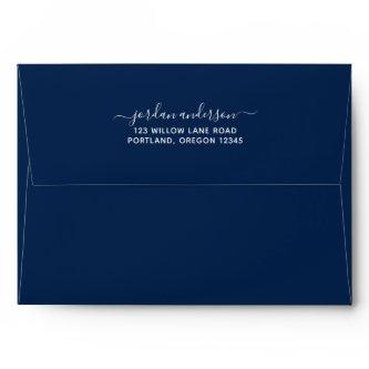 Editable Color Calligraphy Script Return Address Envelope