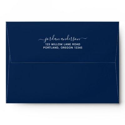 Editable Color Calligraphy Script Return Address Envelope