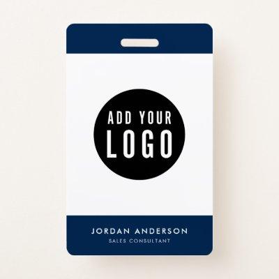 Editable Colors Add Your Logo Simple Employee ID Badge